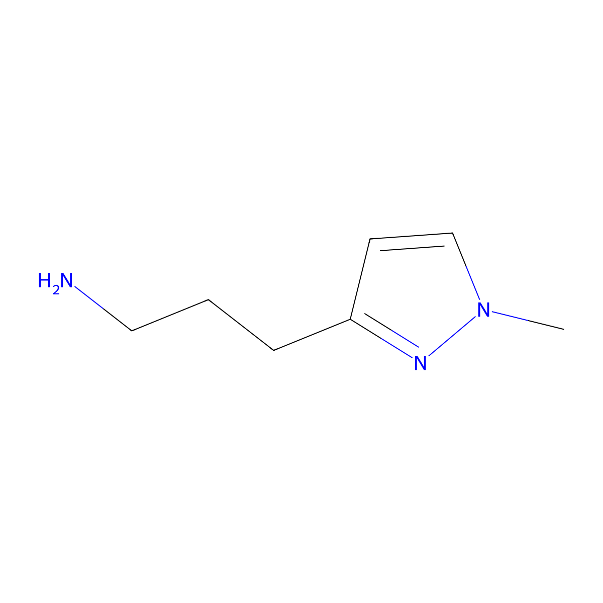 3-(1-methyl-1H-pyrazol-3-yl)propan-1-amine molecular structure, CAS 1511562-96-1