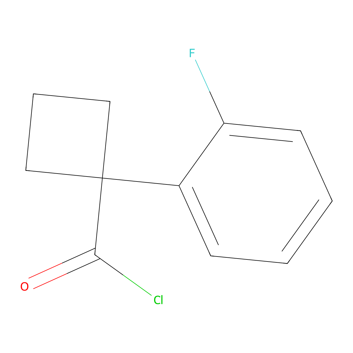 1-(2-Fluorophenyl)cyclobutane-1-carbonyl chloride molecular structure, CAS 151157-31-2