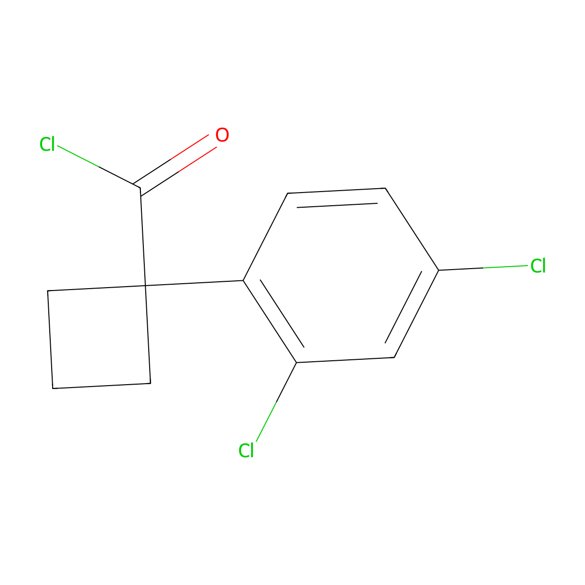1-(2,4-Dichlorophenyl)cyclobutane-1-carbonyl chloride molecular structure, CAS 151157-34-5