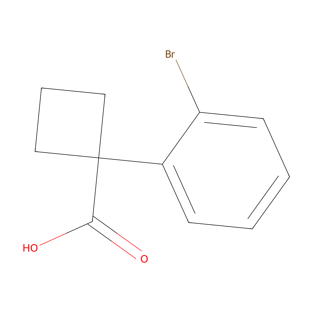 1-(2-Bromophenyl)cyclobutane-1-carboxylic acid molecular structure, CAS 151157-44-7
