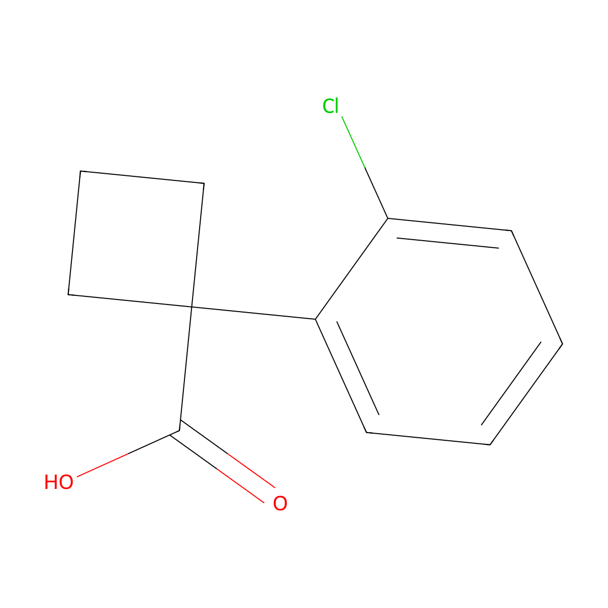 1-(2-Chlorophenyl)cyclobutane-1-carboxylic acid molecular structure, CAS 151157-45-8