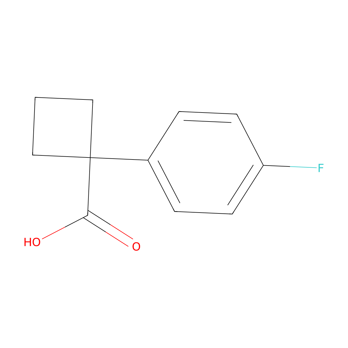 1-(4-Fluorophenyl)cyclobutanecarboxylic acid molecular structure, CAS 151157-46-9