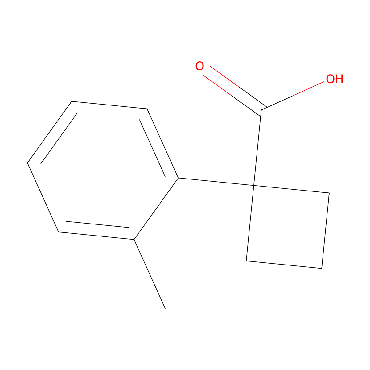 1-(2-Methylphenyl)cyclobutane-1-carboxylic acid molecular structure, CAS 151157-47-0