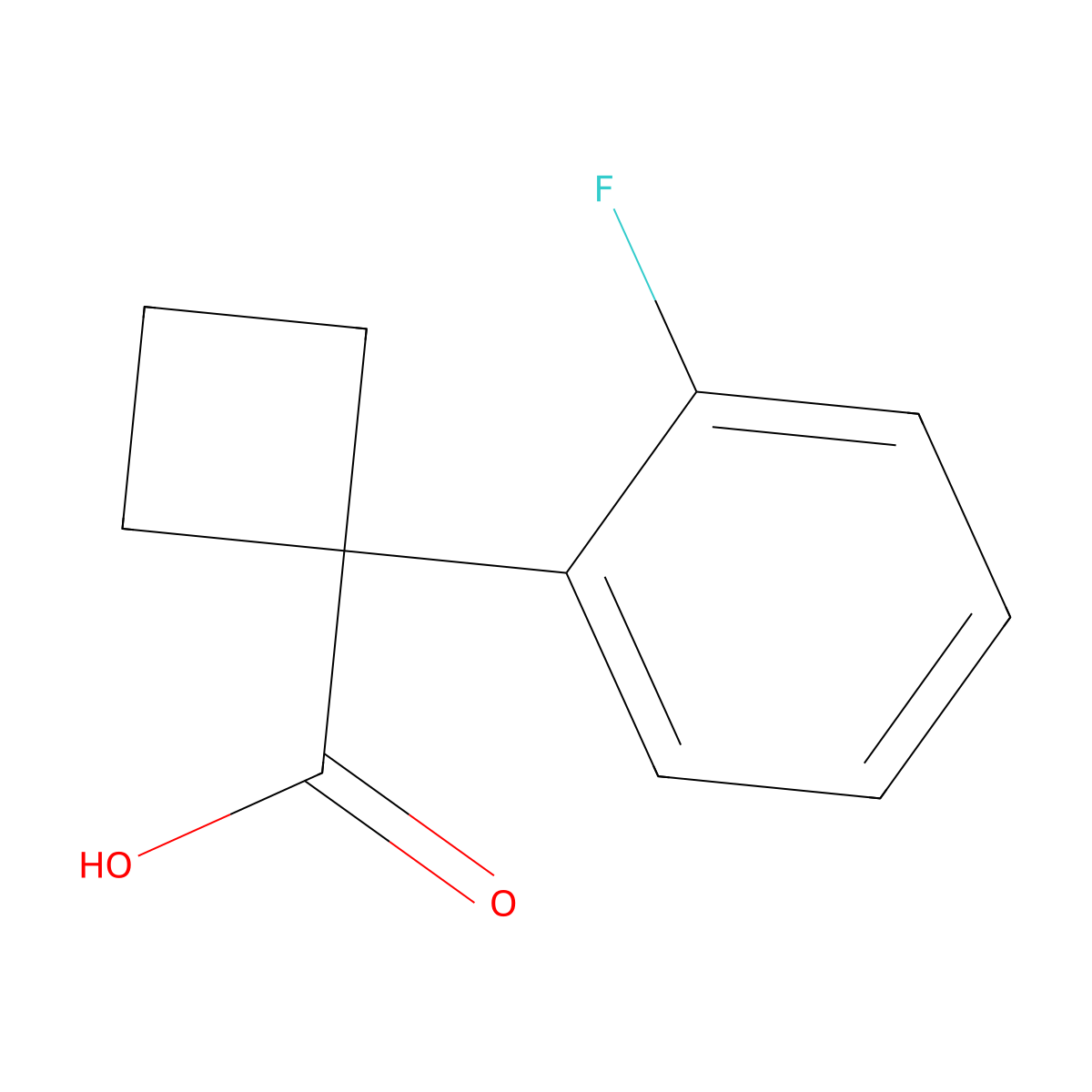 1-(2-Fluorophenyl)cyclobutane-1-carboxylic acid molecular structure, CAS 151157-48-1