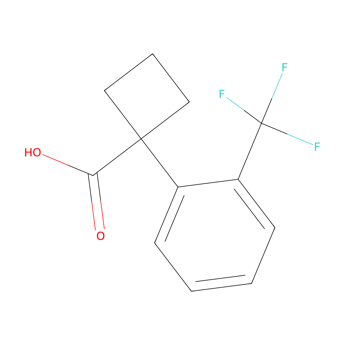 1-[2-(Trifluoromethyl)phenyl]cyclobutanecarboxylic acid molecular structure, CAS 151157-52-7