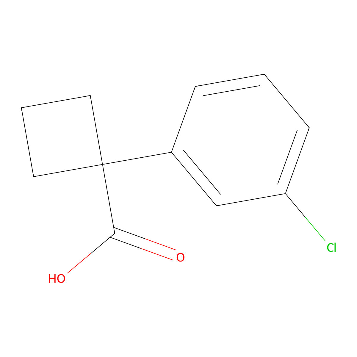1-(3-Chlorophenyl)cyclobutanecarboxylic acid molecular structure, CAS 151157-55-0