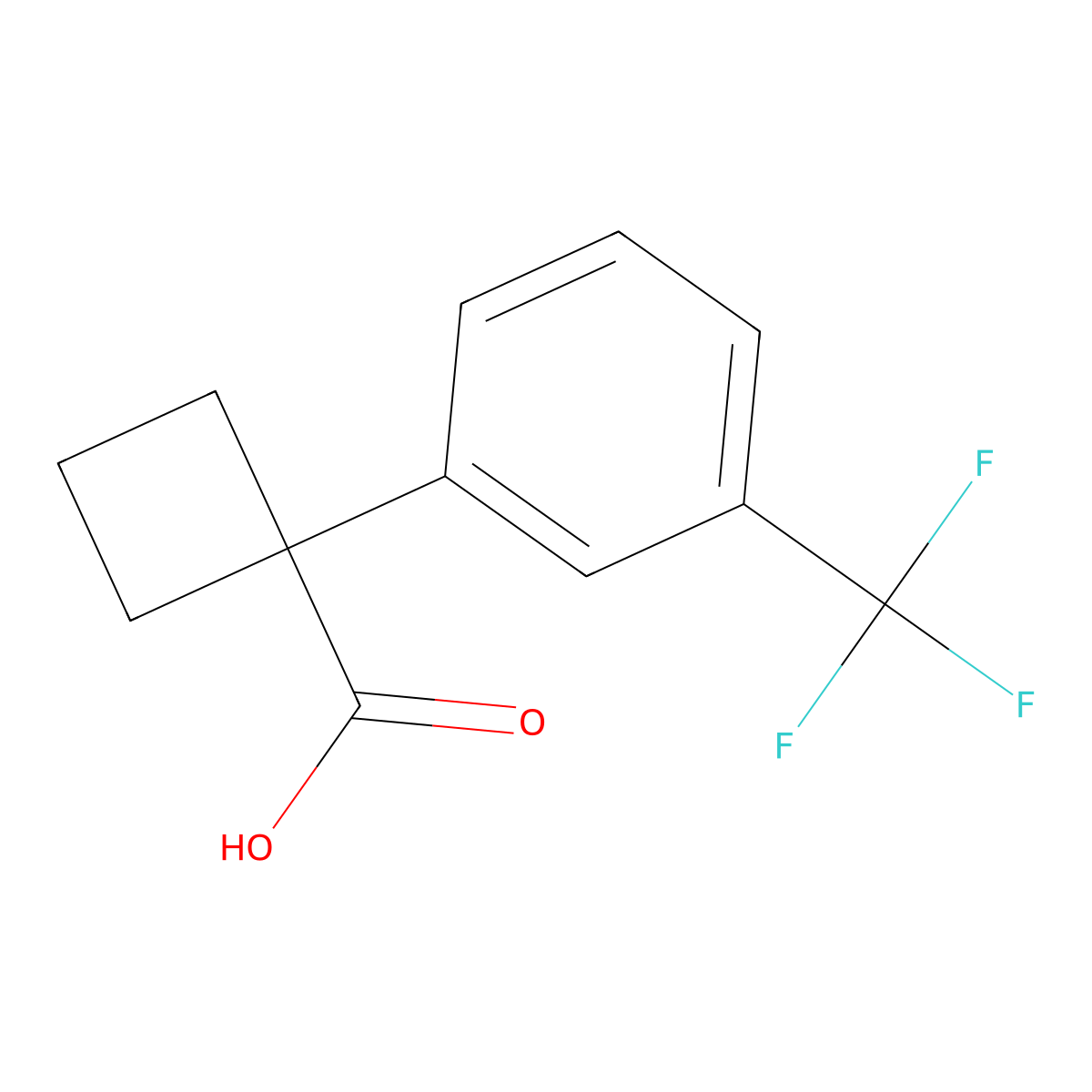 1-[3-(Trifluoromethyl)phenyl]cyclobutane-1-carboxylic acid molecular structure, CAS 151157-58-3