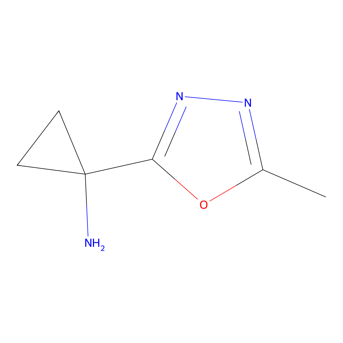 1-(5-Methyl-1,3,4-oxadiazol-2-yl)cyclopropan-1-amine molecular structure, CAS 1511571-69-9