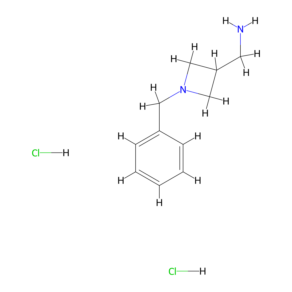 (1-Benzylazetidin-3-yl)methanamine dihydrochloride molecular structure, CAS 1511585-69-5