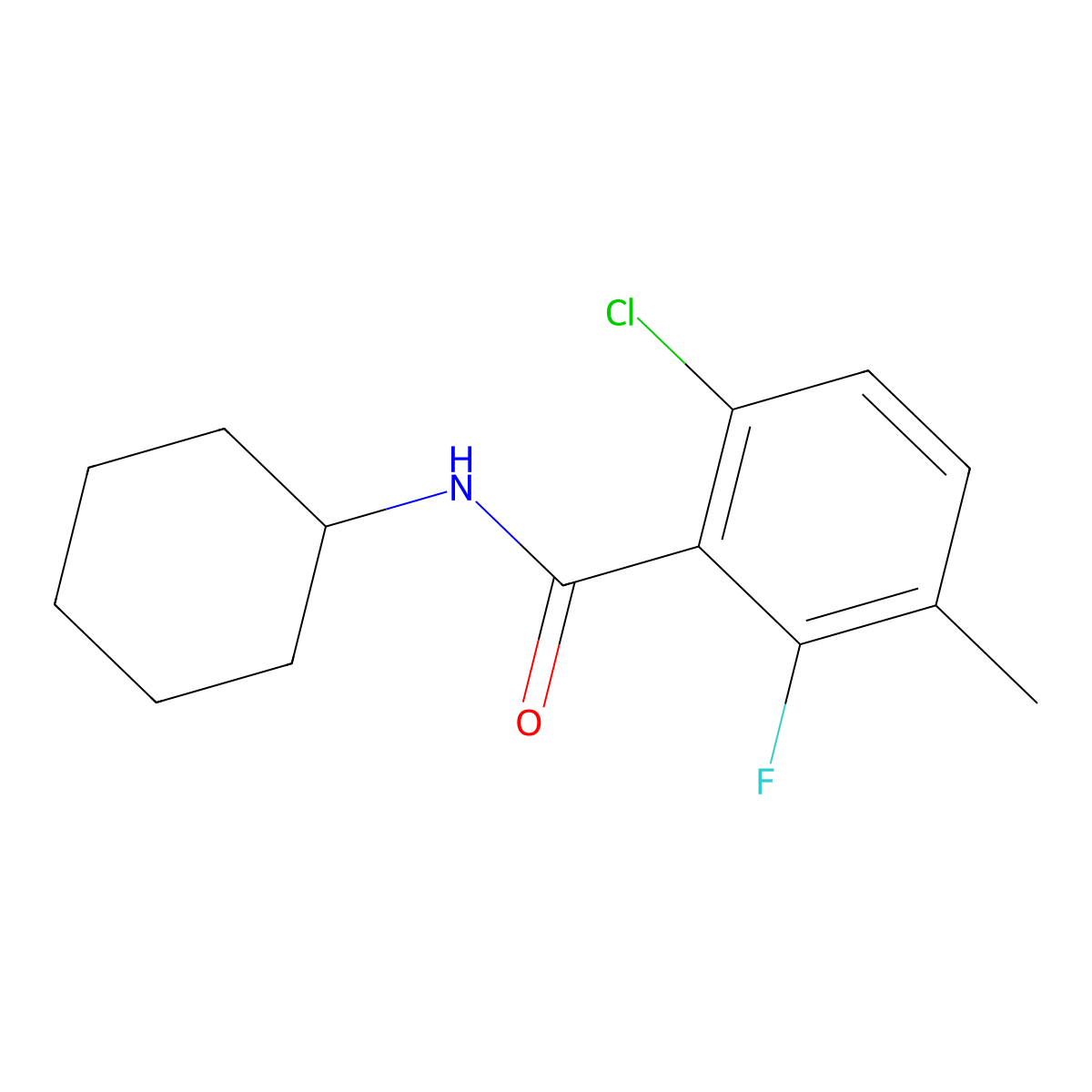6-Chloro-N-cyclohexyl-2-fluoro-3-methylbenzamide molecular structure, CAS 1511588-21-8