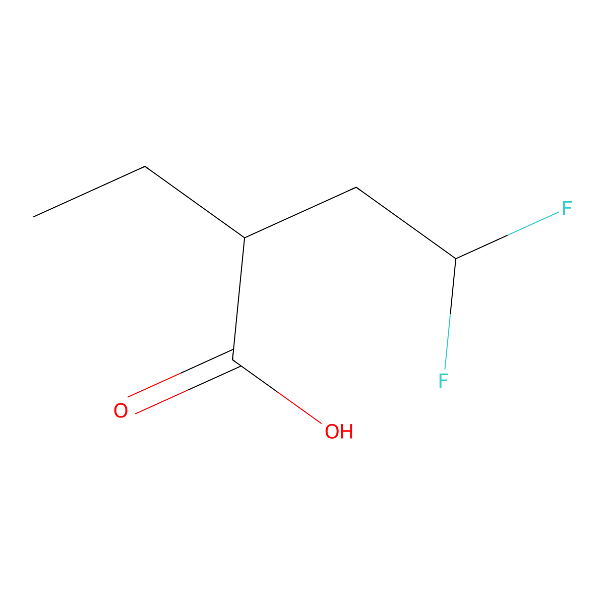 2-Ethyl-4,4-difluorobutanoic acid molecular structure, CAS 1511599-27-1