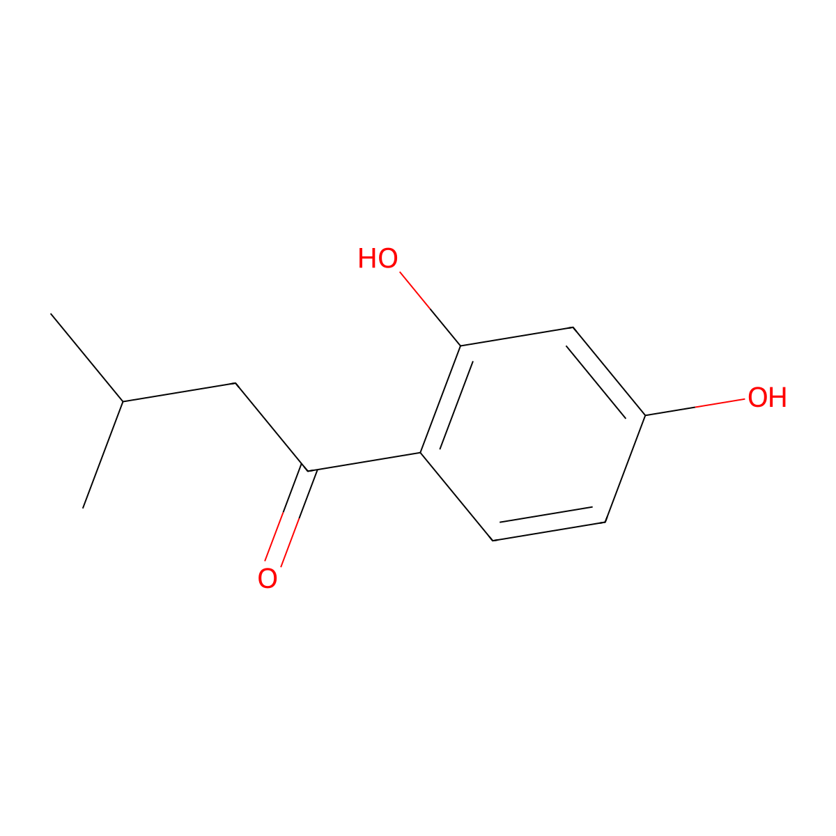 1-(2,4-Dihydroxyphenyl)-3-methylbutan-1-one molecular structure, CAS 15116-14-0