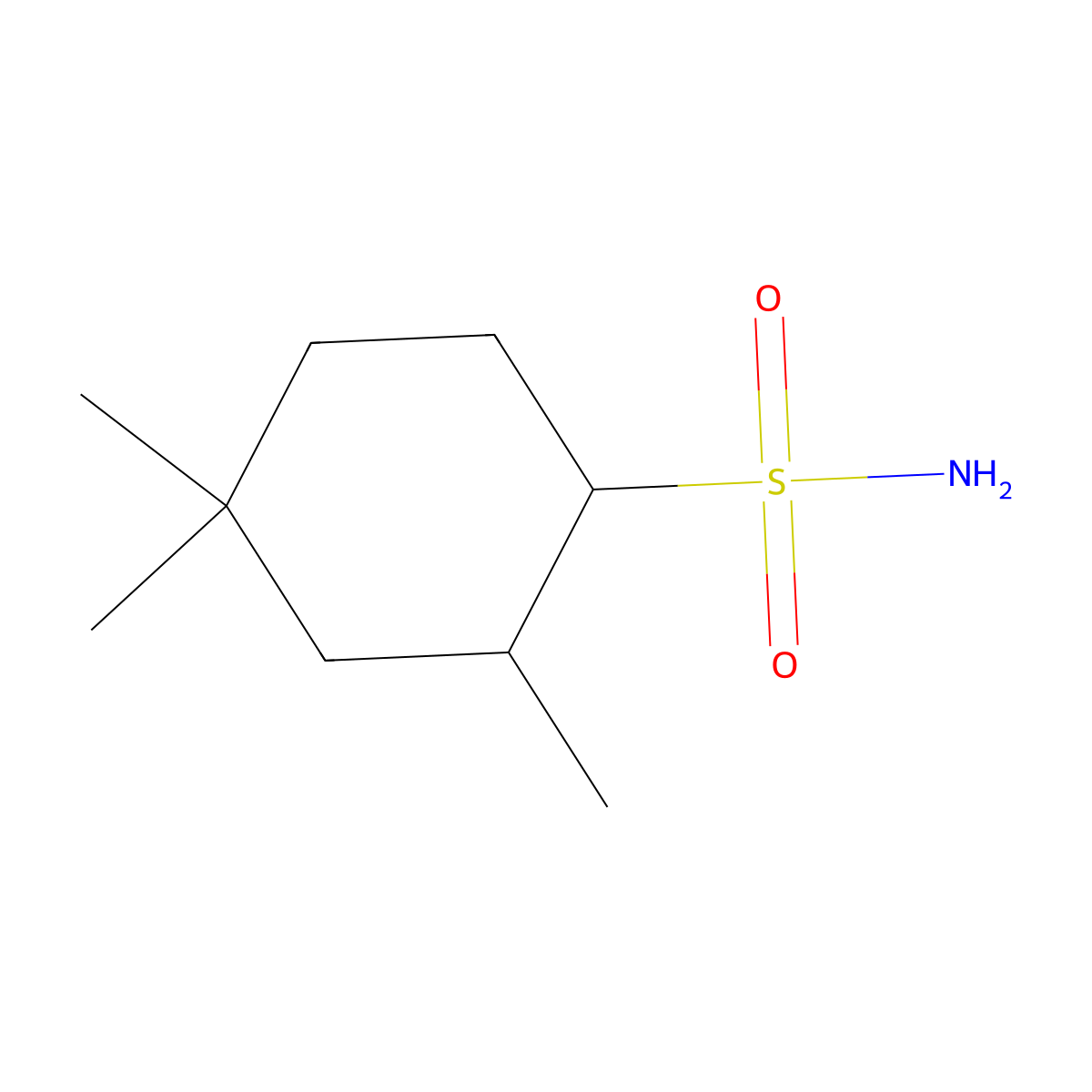 2,4,4-Trimethylcyclohexane-1-sulfonamide molecular structure, CAS 1511602-97-3