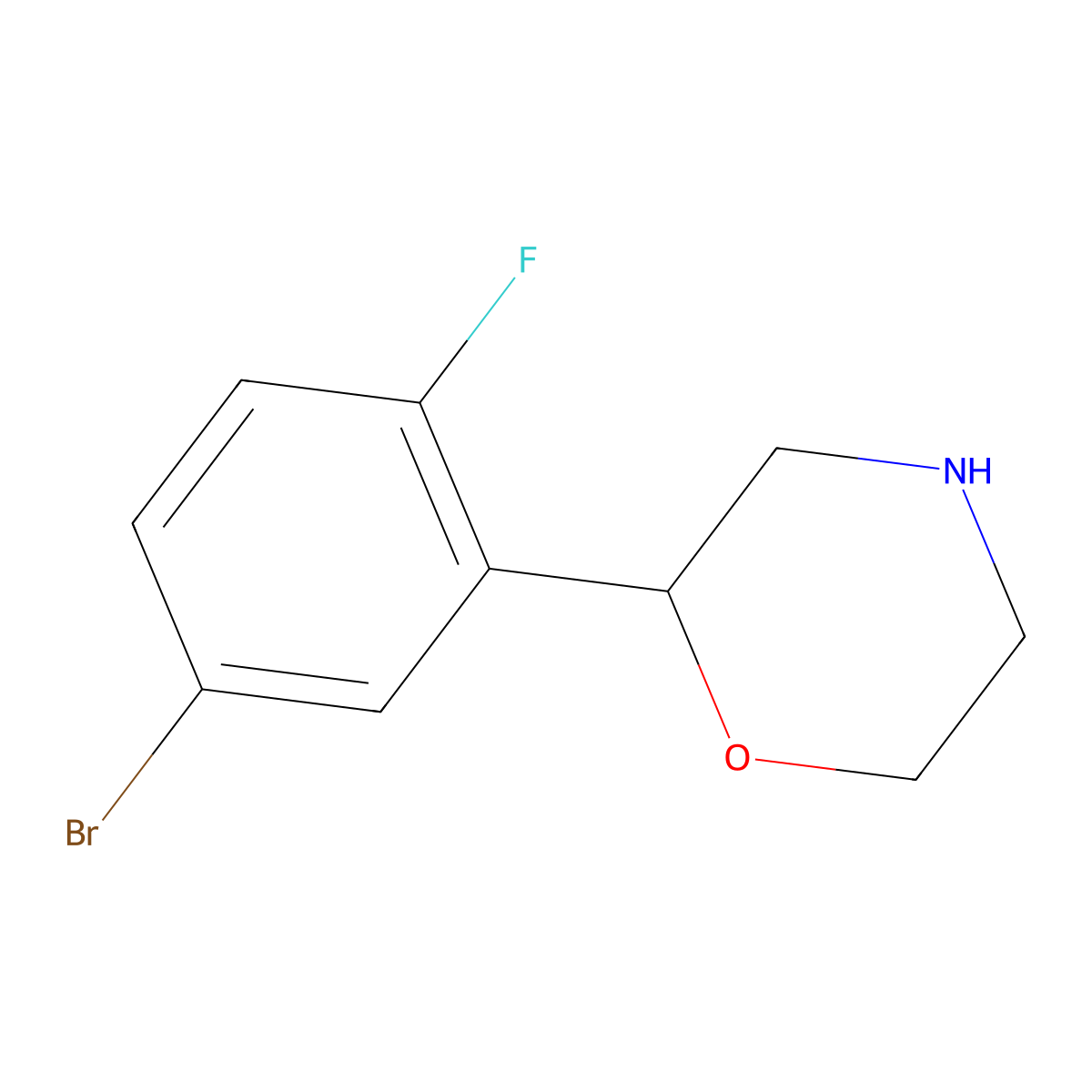 2-(5-Bromo-2-fluorophenyl)morpholine molecular structure, CAS 1511619-78-5