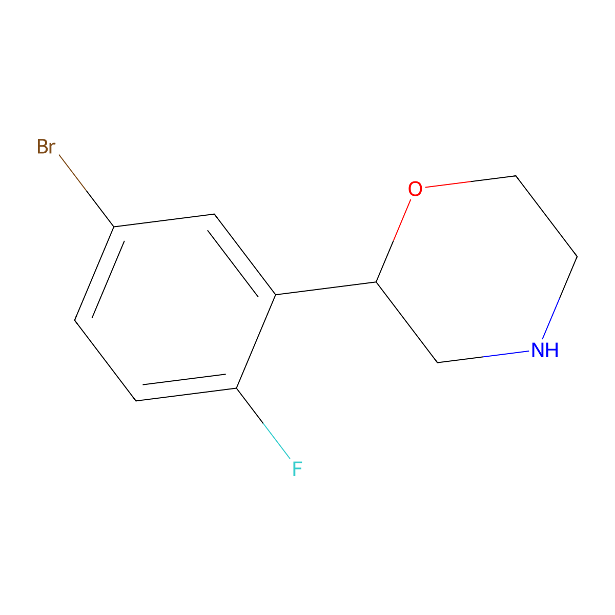 2-(5-Bromo-2-fluorophenyl)morpholine molecular structure, CAS 1511619-78-5