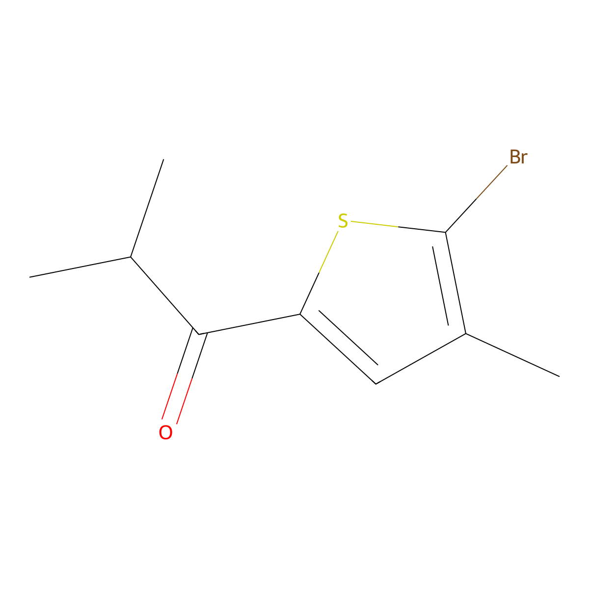 1-(5-Bromo-4-methylthiophen-2-yl)-2-methylpropan-1-one molecular structure, CAS 1511629-47-2