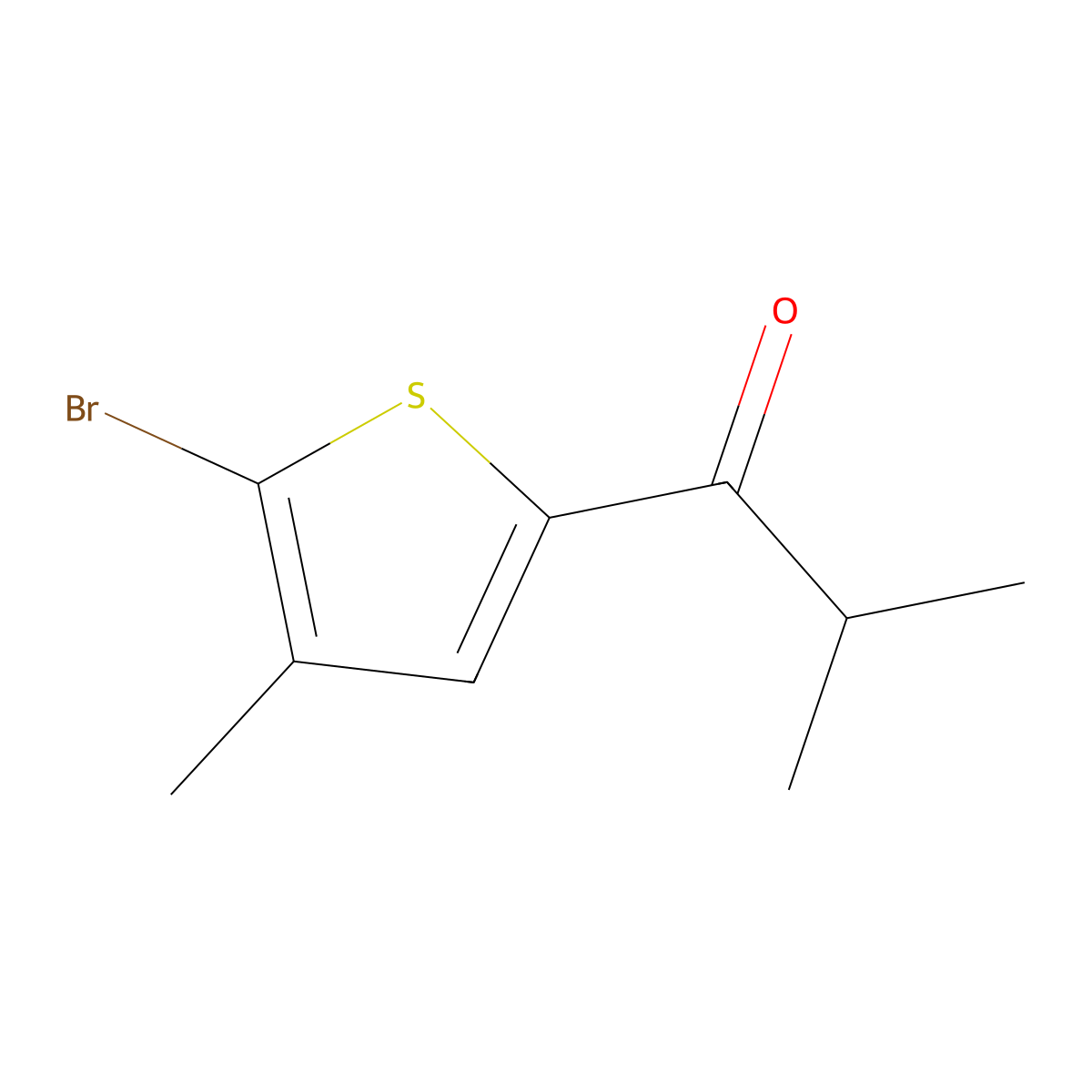 1-(5-Bromo-4-methylthiophen-2-yl)-2-methylpropan-1-one molecular structure, CAS 1511629-47-2