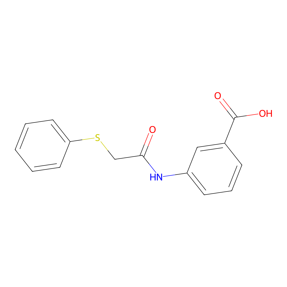 3-{[(Phenylsulfanyl)acetyl]amino}benzoic acid molecular structure, CAS 151163-25-6