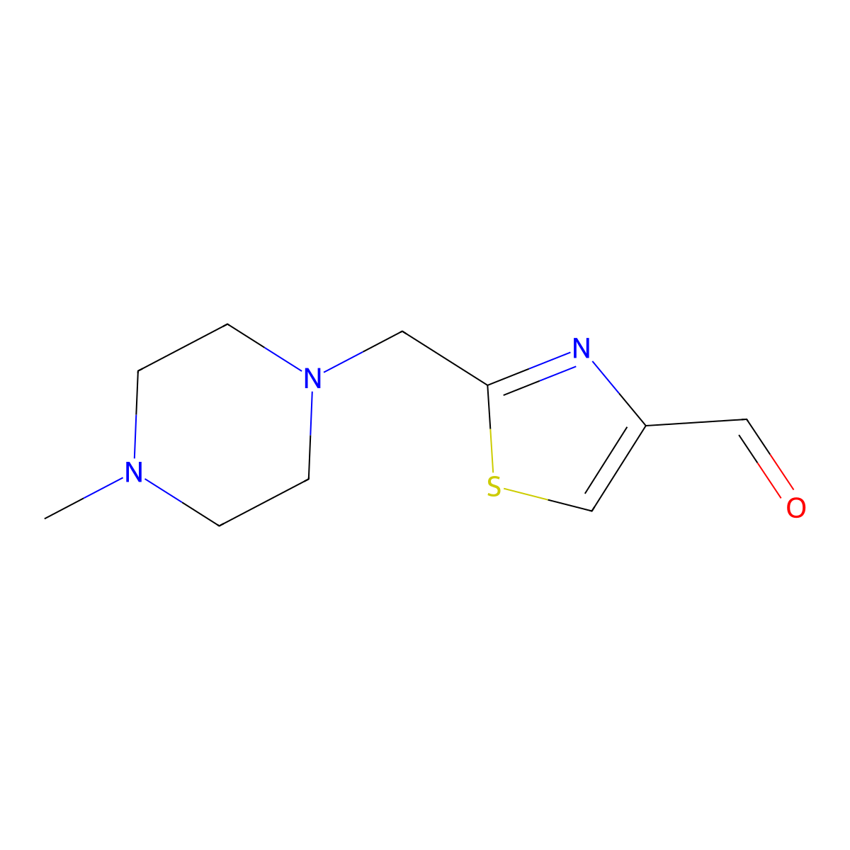 2-[(4-Methylpiperazin-1-yl)methyl]-1,3-thiazole-4-carbaldehyde molecular structure, CAS 1511631-30-3