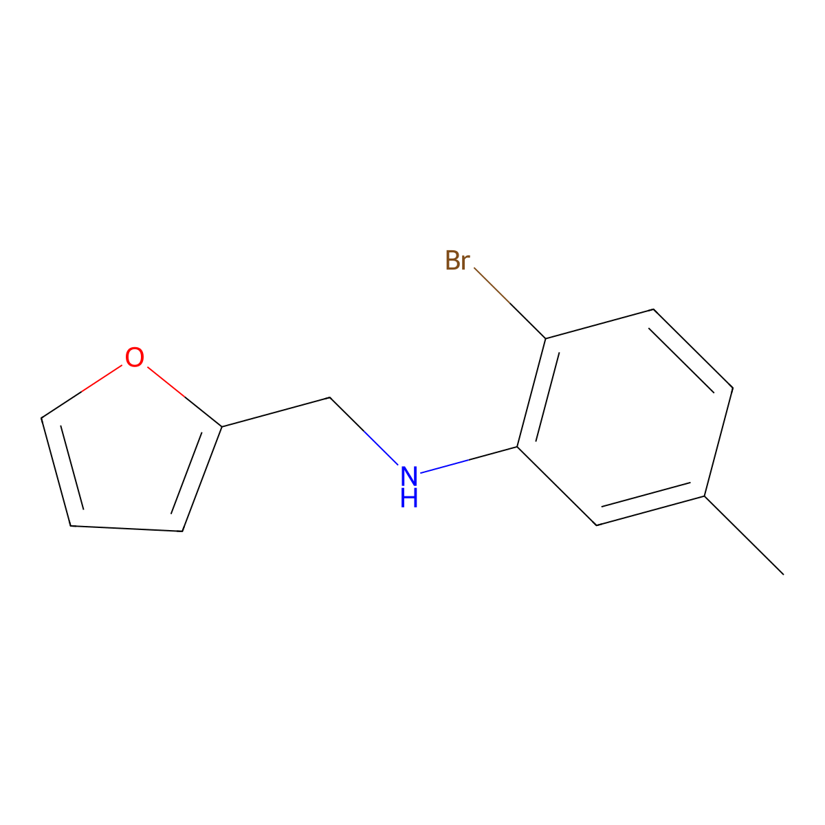 2-bromo-N-[(furan-2-yl)methyl]-5-methylaniline molecular structure, CAS 1511643-63-2