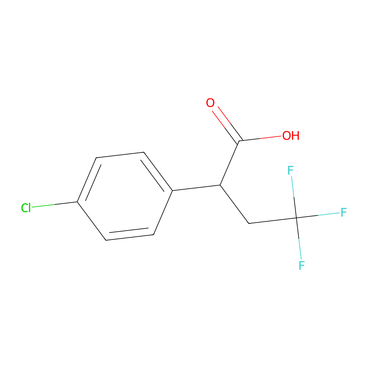 2-(4-Chlorophenyl)-4,4,4-trifluorobutanoic acid molecular structure, CAS 1511647-92-9