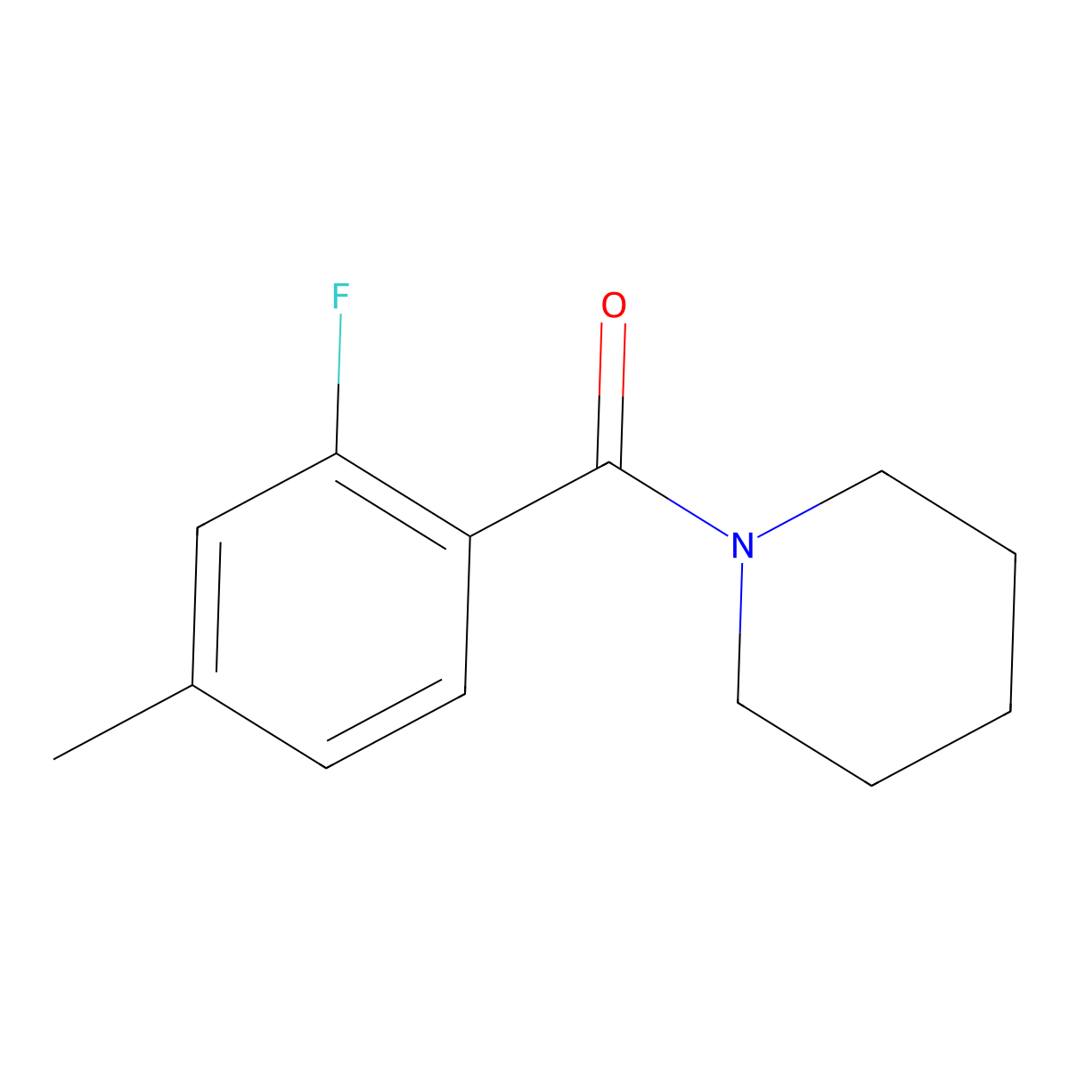 (2-Fluoro-4-methylphenyl)(piperidin-1-yl)methanone molecular structure, CAS 1511648-23-9