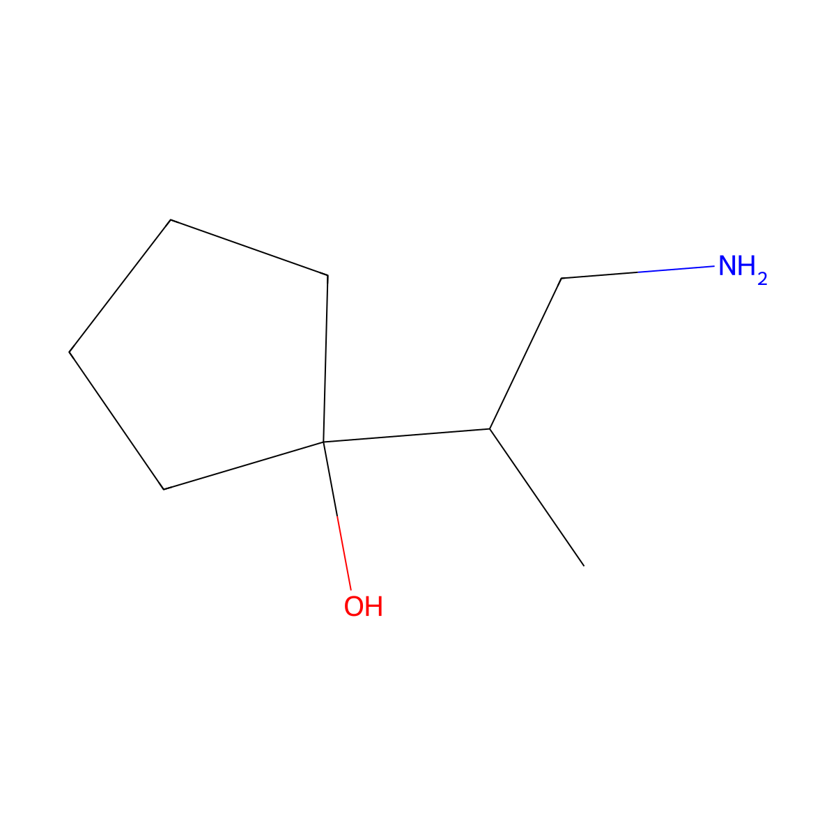 1-(1-Aminopropan-2-yl)cyclopentan-1-ol molecular structure, CAS 1511665-67-0