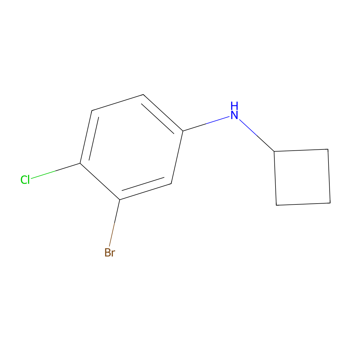 3-bromo-4-chloro-N-cyclobutylaniline molecular structure, CAS 1511667-11-0