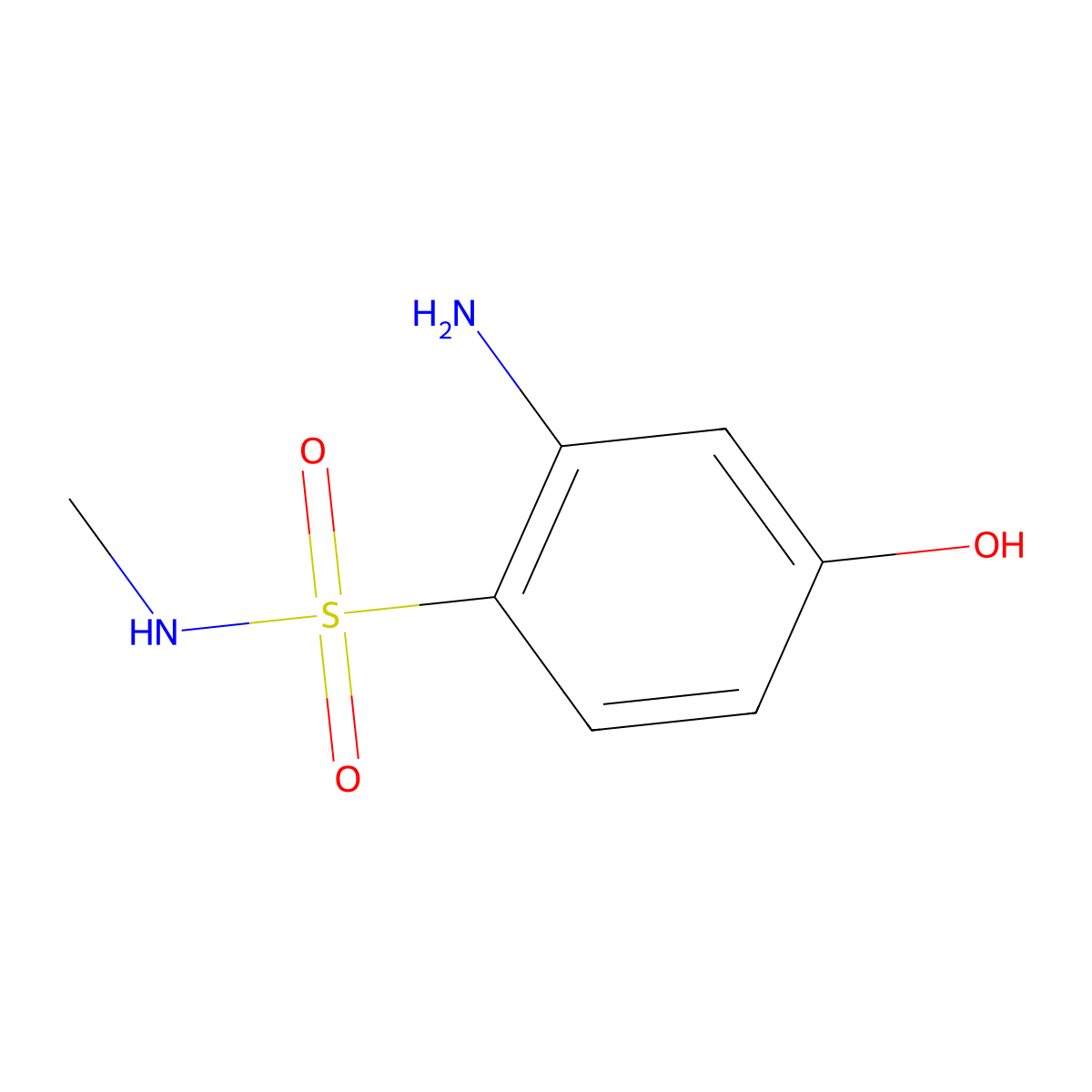 2-Amino-4-hydroxy-N-methylbenzene-1-sulfonamide molecular structure, CAS 1511672-75-5