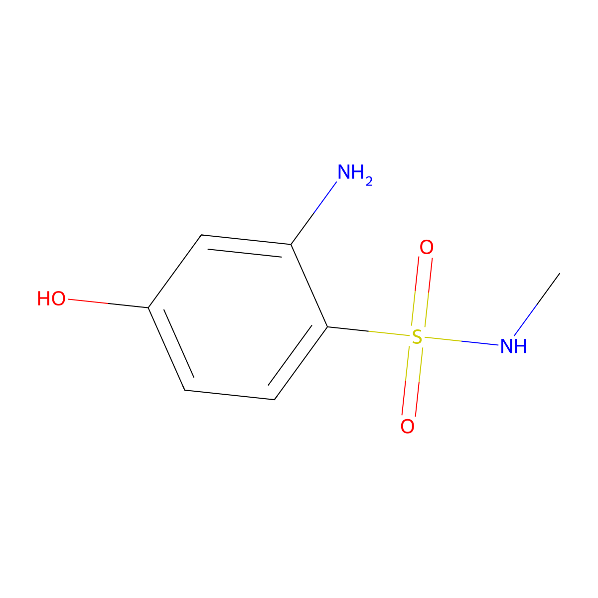 2-Amino-4-hydroxy-N-methylbenzene-1-sulfonamide molecular structure, CAS 1511672-75-5