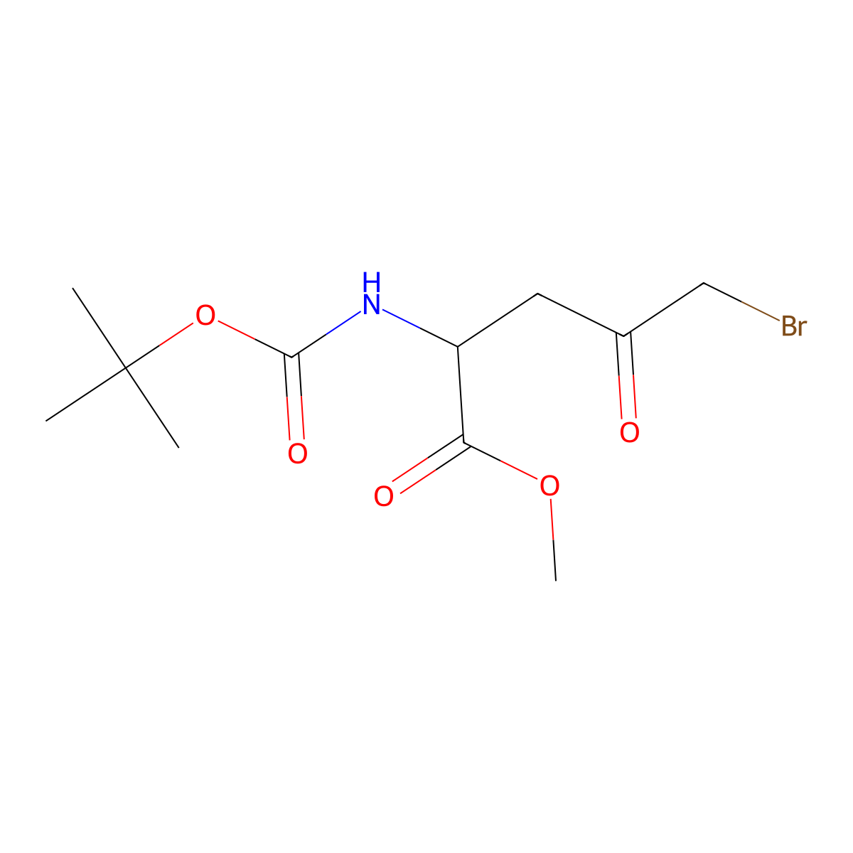 methyl (2S)-5-bromo-2-(((tert-butoxy)carbonyl)amino)-4-oxopentanoate molecular structure, CAS 151168-12-6