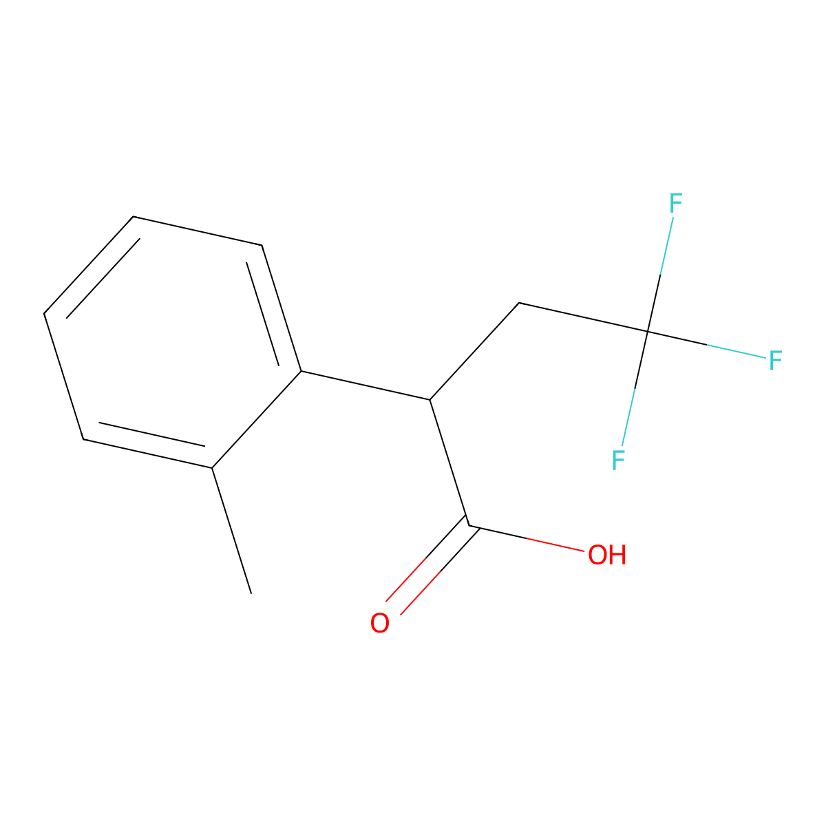 4,4,4-Trifluoro-2-(o-tolyl)butanoic acid molecular structure, CAS 1511691-90-9