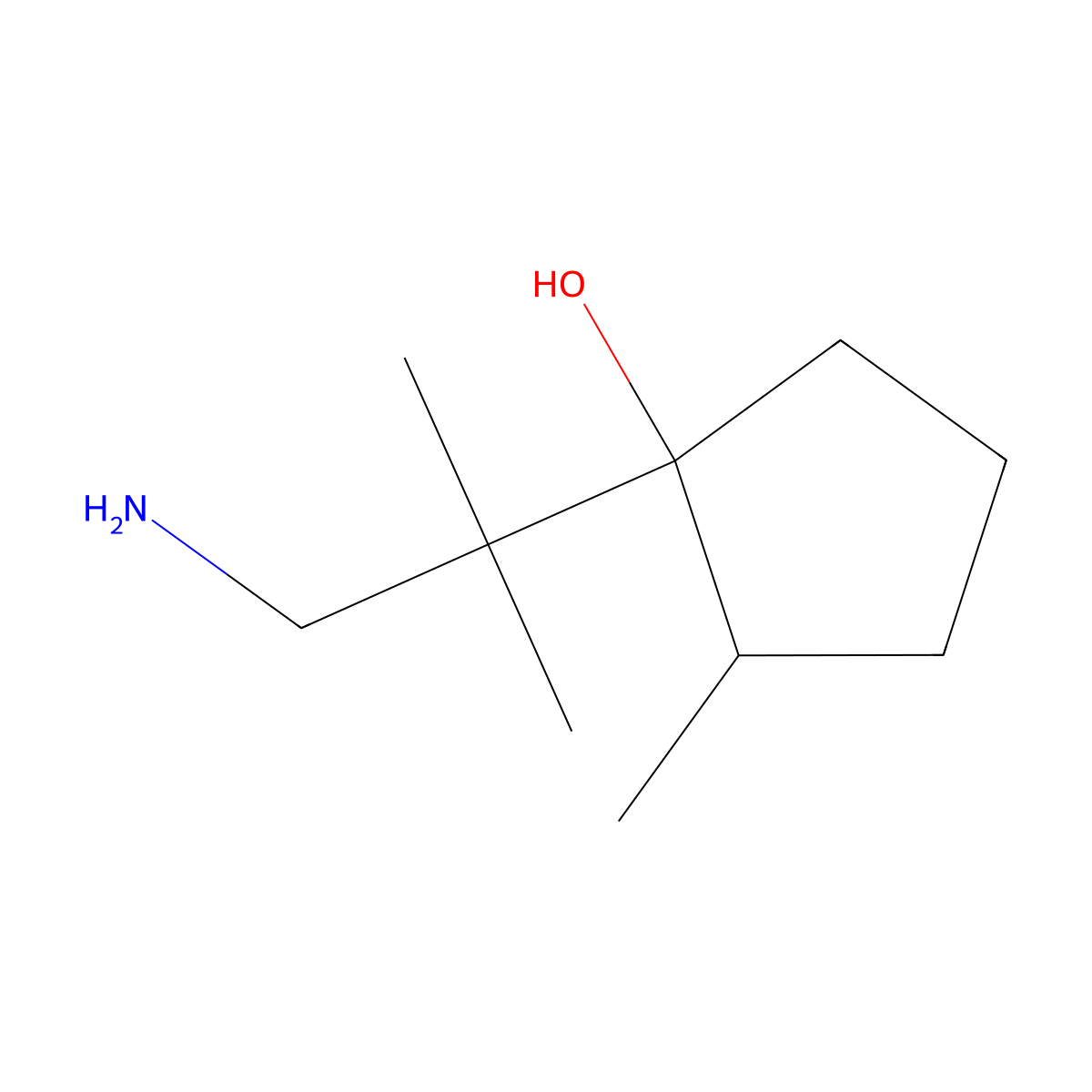 1-(1-Amino-2-methylpropan-2-yl)-2-methylcyclopentan-1-ol molecular structure, CAS 1511692-18-4