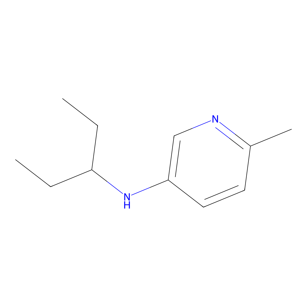 6-methyl-N-(pentan-3-yl)pyridin-3-amine molecular structure, CAS 1511693-13-2