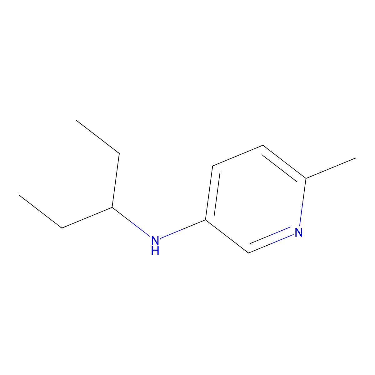 6-methyl-N-(pentan-3-yl)pyridin-3-amine molecular structure, CAS 1511693-13-2