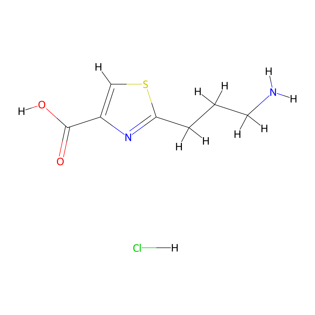 2-(3-Aminopropyl)-1,3-thiazole-4-carboxylic acid hydrochloride molecular structure, CAS 1511696-02-8