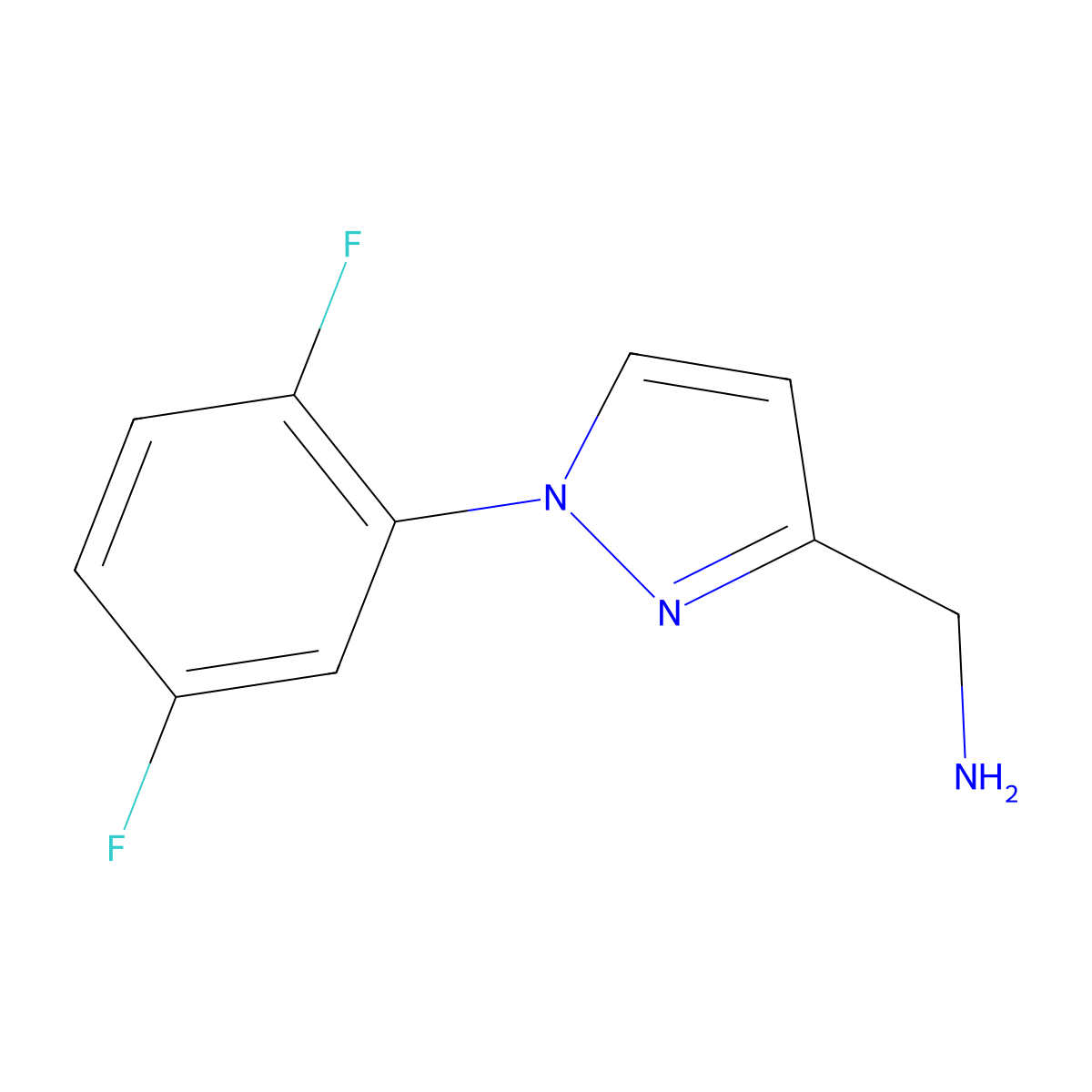(1-(2,5-Difluorophenyl)-1h-pyrazol-3-yl)methanamine molecular structure, CAS 1511696-81-3