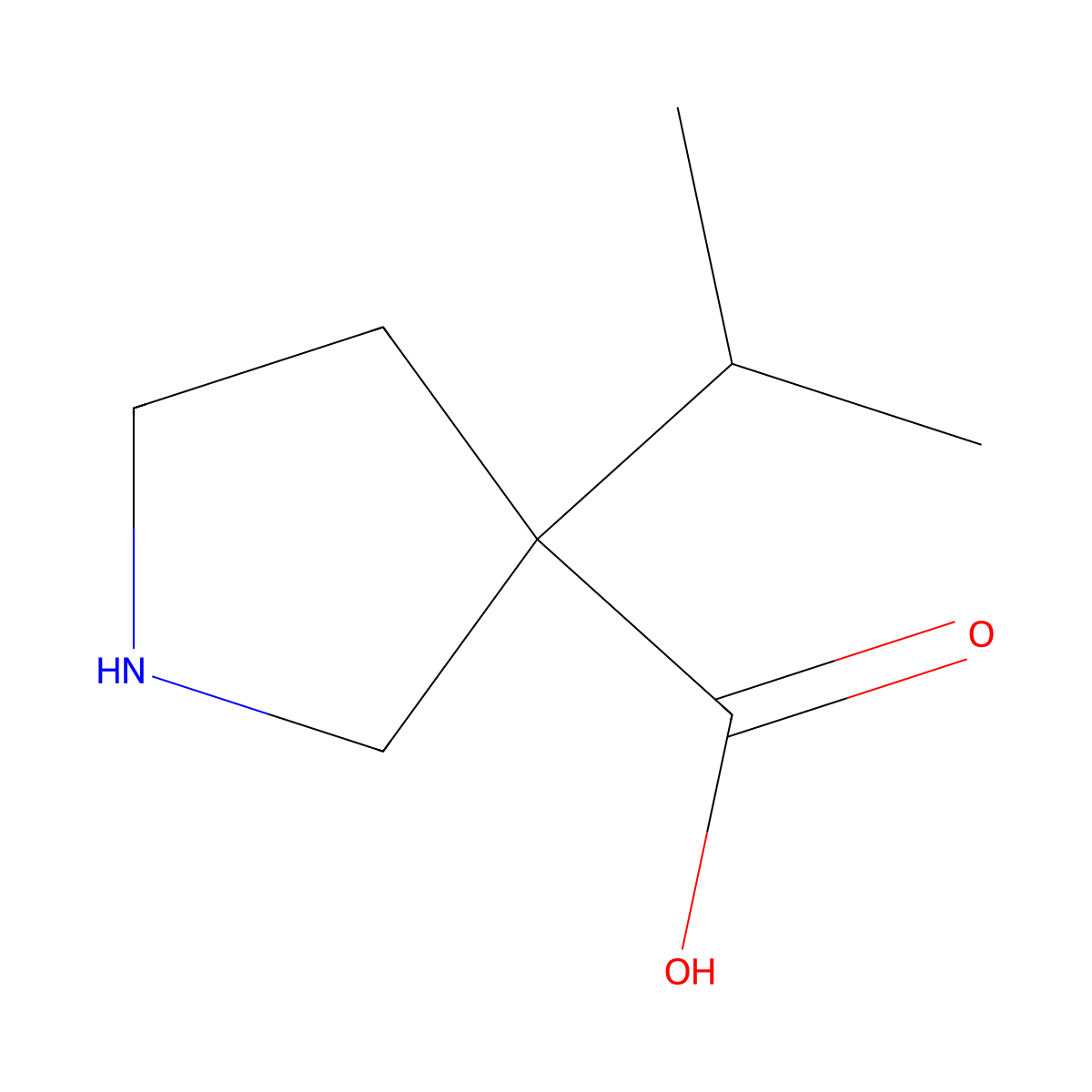3-(Propan-2-yl)pyrrolidine-3-carboxylicacid molecular structure, CAS 1511703-23-3