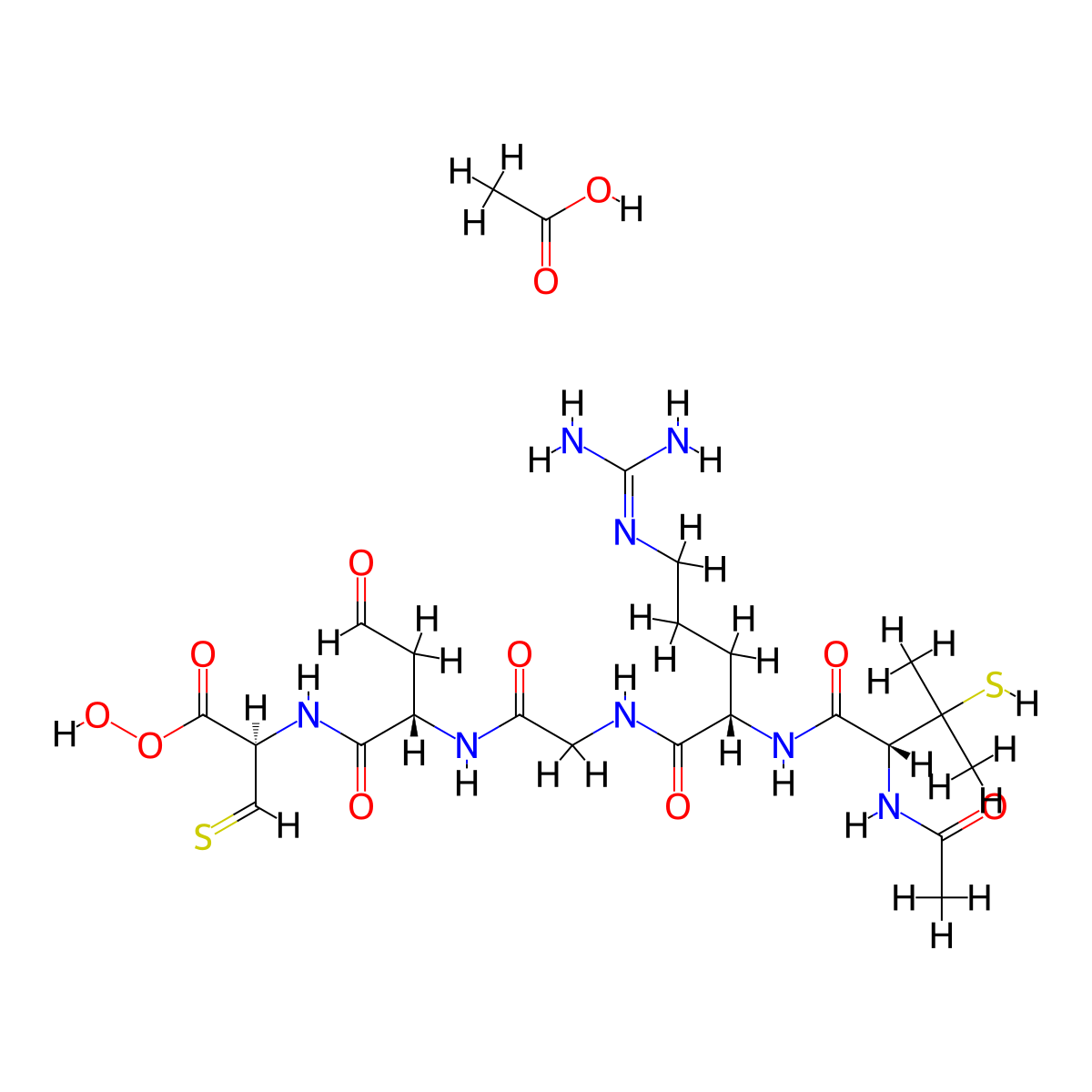 Cyclo(acetyl-penicillamyl-arginyl-glycyl-aspartyl-cysteinyl) molecular structure, CAS 151171-08-3