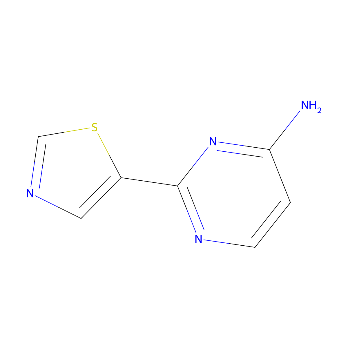 2-(1,3-Thiazol-5-yl)pyrimidin-4-amine molecular structure, CAS 1511717-05-7