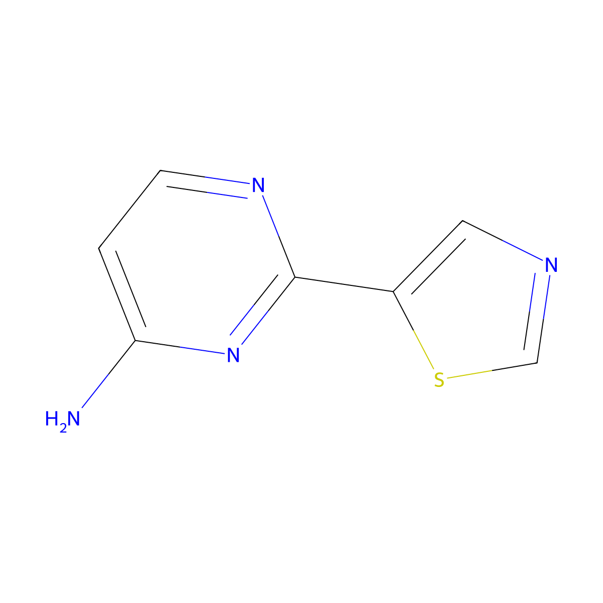 2-(1,3-Thiazol-5-yl)pyrimidin-4-amine molecular structure, CAS 1511717-05-7