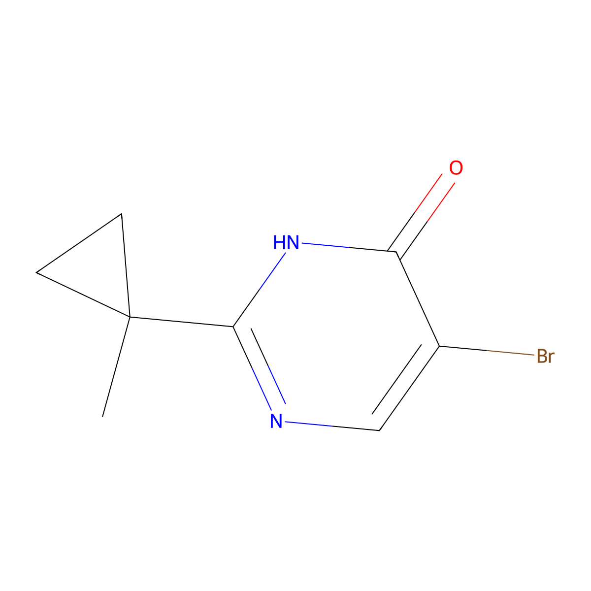 5-bromo-2-(1-methylcyclopropyl)pyrimidin-4(3H)-one molecular structure, CAS 1511721-31-5
