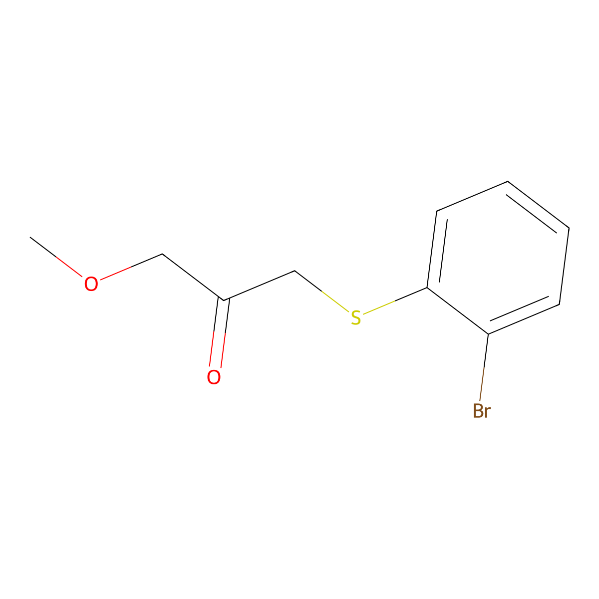 1-((2-Bromophenyl)thio)-3-methoxypropan-2-one molecular structure, CAS 1511752-20-7
