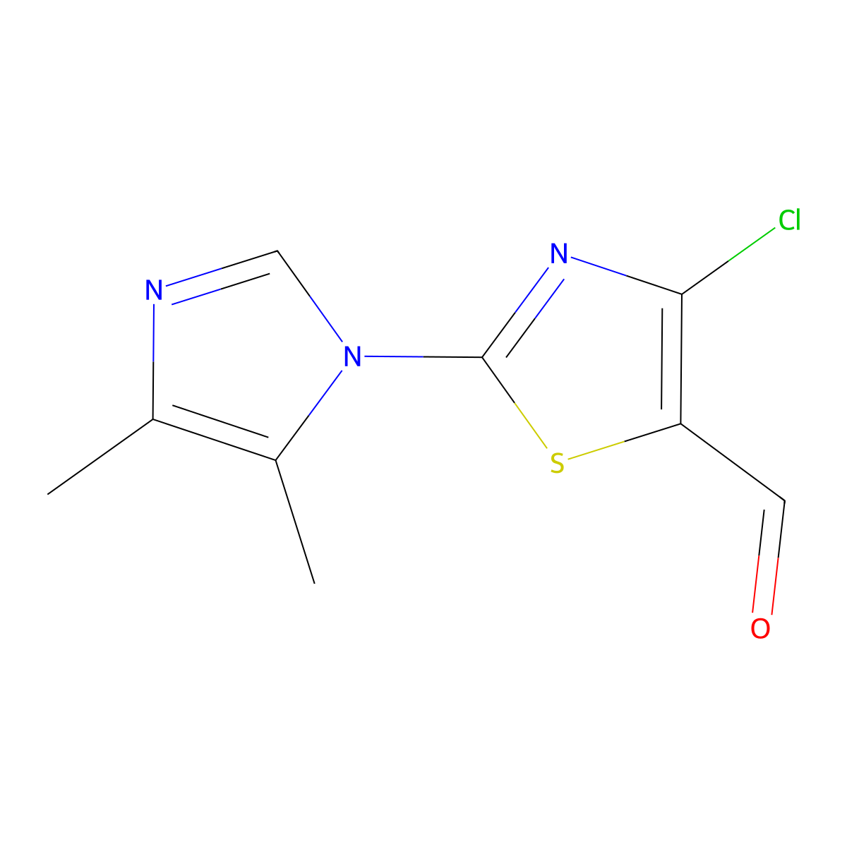4-Chloro-2-(4,5-dimethyl-1H-imidazol-1-yl)-1,3-thiazole-5-carbaldehyde molecular structure, CAS 1511769-58-6
