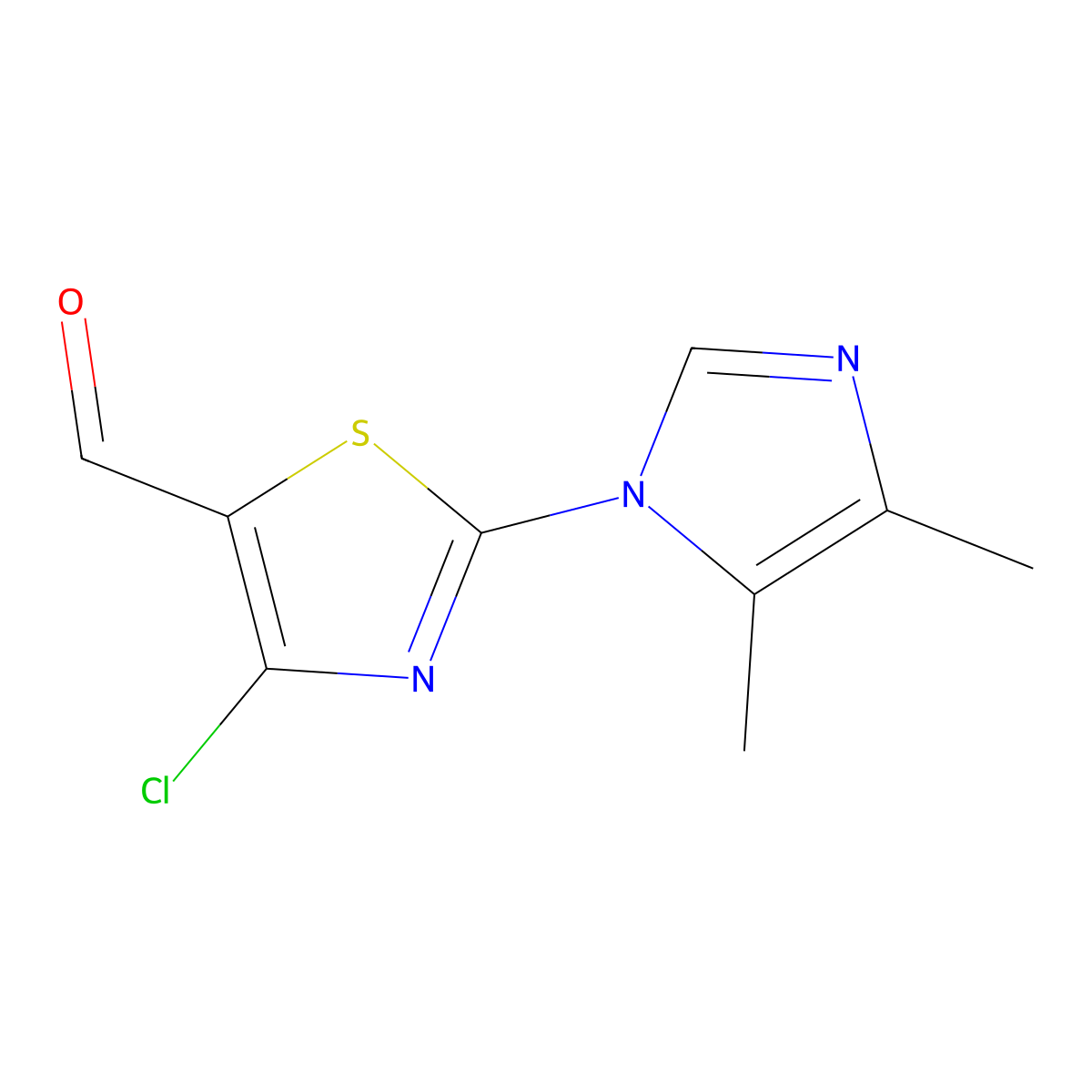 4-Chloro-2-(4,5-dimethyl-1H-imidazol-1-yl)-1,3-thiazole-5-carbaldehyde molecular structure, CAS 1511769-58-6