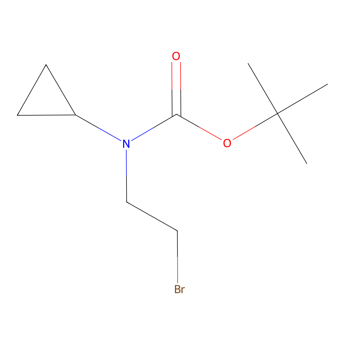 tert-butyl N-(2-bromoethyl)-N-cyclopropylcarbamate molecular structure, CAS 1511776-27-4