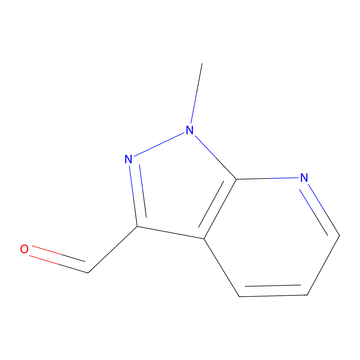1-Methyl-1H-pyrazolo[3,4-b]pyridine-3-carbaldehyde molecular structure, CAS 1511782-19-6