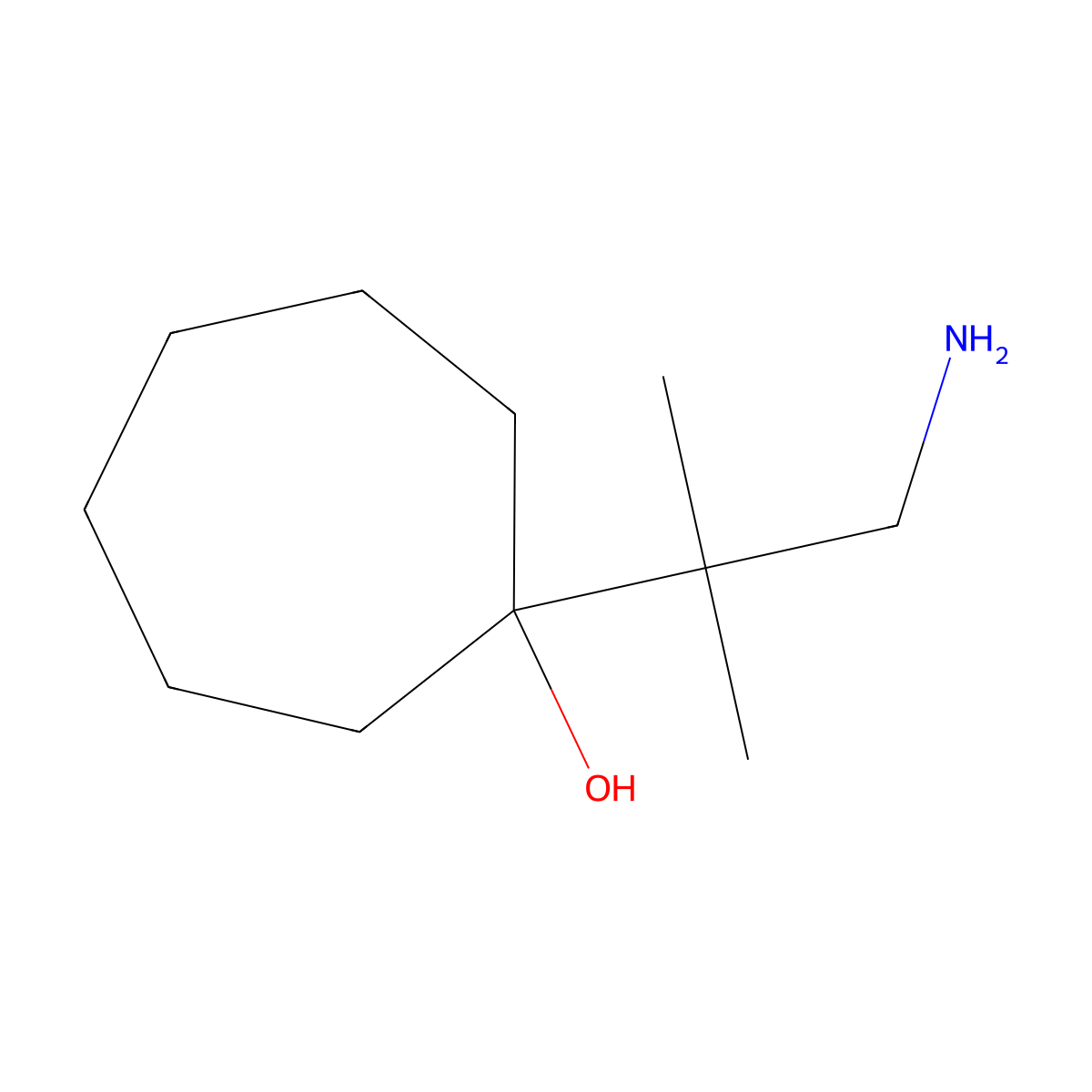 1-(1-Amino-2-methylpropan-2-yl)cycloheptan-1-ol molecular structure, CAS 1511783-60-0