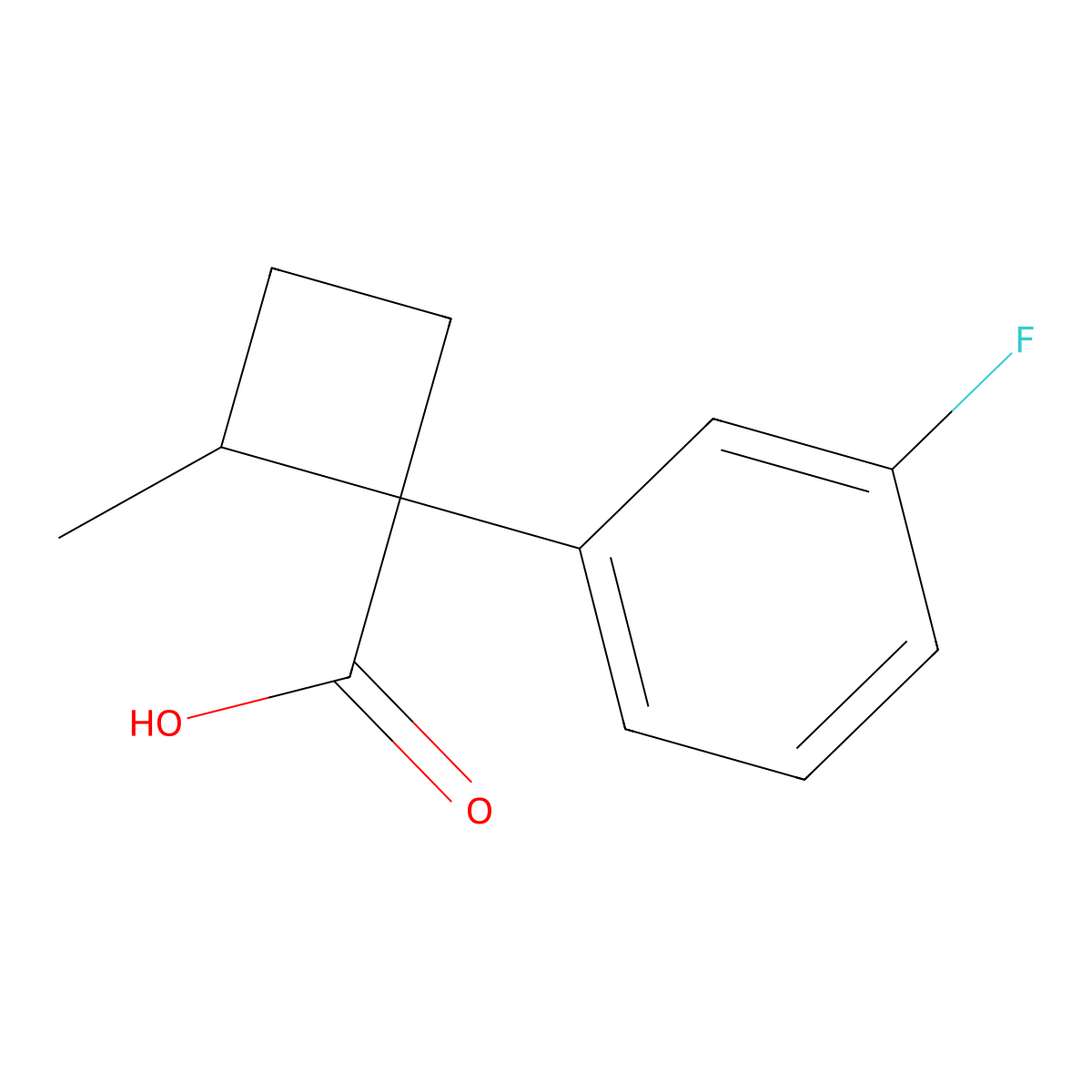 1-(3-Fluorophenyl)-2-methylcyclobutane-1-carboxylic acid molecular structure, CAS 1511788-69-4