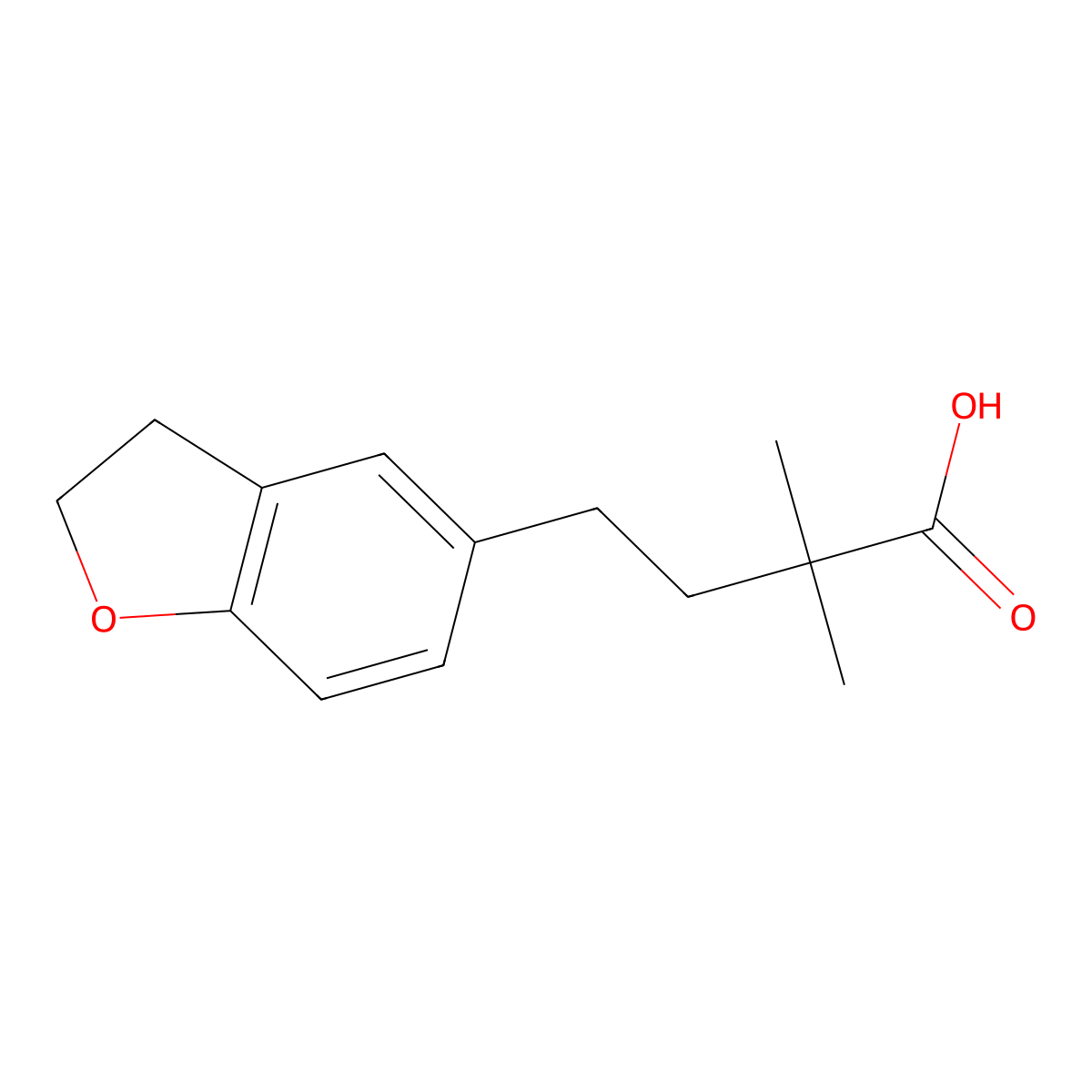 4-(2,3-Dihydrobenzofuran-5-yl)-2,2-dimethylbutanoic acid molecular structure, CAS 1511792-44-1